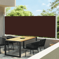 Vidaxl barna kihúzható oldalsó terasz-napellenző 600 x 160 cm (313380)