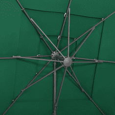 Vidaxl 4 szintes zöld napernyő alumíniumrúddal 250 x 250 cm (313821)