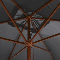 Vidaxl antracitszürke kültéri napernyő farúddal, 200 x 300 cm (44513)