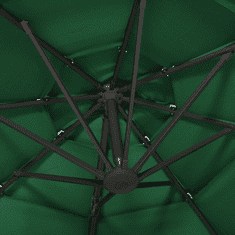 Vidaxl 4 szintes zöld napernyő alumíniumrúddal 3 x 3 m (313829)