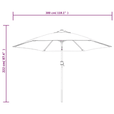 Vidaxl azúrkék kültéri napernyő fémrúddal 300 cm (47127)