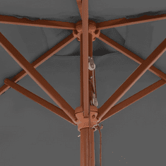 Vidaxl antracitszürke kültéri napernyő farúddal, 150 x 200 cm (44535)