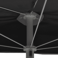 Vidaxl antracitszürke félköríves napernyő rúddal 180 x 90 cm (315561)