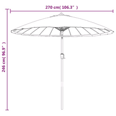 Vidaxl azúrkék kültéri napernyő alumíniumrúddal 270 cm (47311)