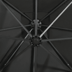 Vidaxl antracitszürke konzolos napernyő rúddal és LED-fényekkel 250 cm (312322)