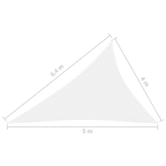 Vidaxl fehér háromszögű oxford-szövet napvitorla 4 x 5 x 6,4 m (135294)