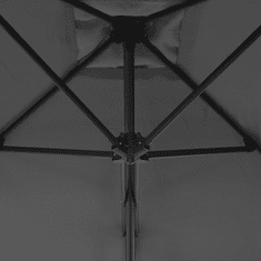 Vidaxl antracitszürke kültéri napernyő acélrúddal 250 x 250 cm (44883)
