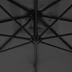 Vidaxl antracitszürke konzolos napernyő acélrúddal, 300 cm átmérőjű (44875)