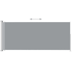 Vidaxl szürke behúzható oldalsó terasznapellenző 200 x 500 cm (313419)