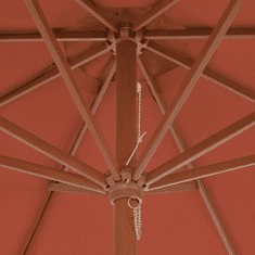 Vidaxl terrakotta színű kültéri napernyő farúddal, 300 cm átmérőjű (44498)