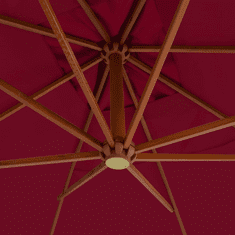 Vidaxl bordói vörös konzolos napernyő farúddal 400 x 300 cm (44493)