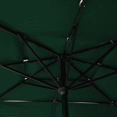 Vidaxl 3 szintes zöld napernyő alumíniumrúddal 2,5 x 2,5 m (313837)