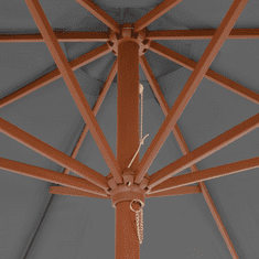 Vidaxl antracitszürke kültéri napernyő farúddal, 300 cm átmérőjű (44495)