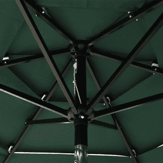 Vidaxl 3 szintes zöld napernyő alumíniumrúddal 2 m (313853)