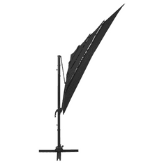Vidaxl 4 szintes fekete napernyő alumíniumrúddal 250 x 250 cm (313826)