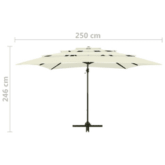 Vidaxl 4 szintes homokszínű napernyő alumíniumrúddal 250 x 250 cm (313820)