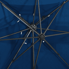 Vidaxl azúrkék dupla tetejű konzolos napernyő 250 x 250 cm (312365)