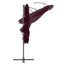Vidaxl bordó konzolos napernyő acélrúddal 250 x 250 cm (312308)