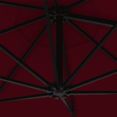 Vidaxl burgundi vörös falra szerelhető napernyő fémrúddal 300 cm (47298)