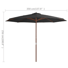 Vidaxl antracitszürke kültéri napernyő farúddal 350 cm (44529)
