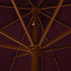 Vidaxl burgundi vörös kültéri napernyő farúddal 330 cm (47216)