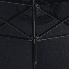 Vidaxl antracitszürke dupla napernyő acélrúddal 600 cm (312564)
