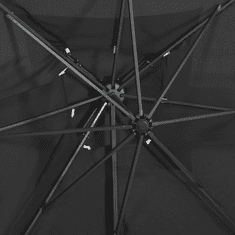Vidaxl antracitszürke dupla tetejű konzolos napernyő 250 x 250 cm (312362)
