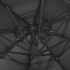 Vidaxl 4 szintes antracitszürke napernyő alumíniumrúddal 3 x 3 m (313830)