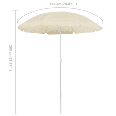Vidaxl homokszínű kültéri napernyő acél rúddal 180 cm (315537)