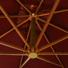 Vidaxl terrakotta színű tömör fenyőfa függő napernyő rúddal 3 x 3 m (313777)