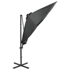 Vidaxl antracitszürke konzolos napernyő rúddal és LED-fényekkel 300 cm (312330)