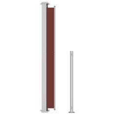 Vidaxl barna behúzható oldalsó terasznapellenző 180 x 500 cm (313408)