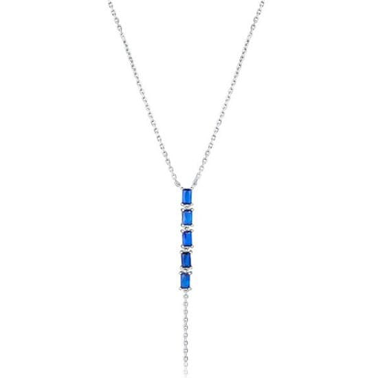 JVD Ezüst nyaklánc kék cirkónium kövekkel VLN0710S75M145