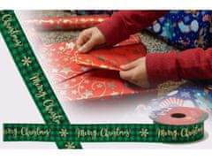 sarcia.eu Karácsonyi díszszalag, zöld Merry Christmas szalag 2,5cmx2,7m