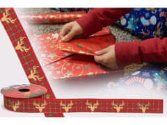 sarcia.eu Karácsonyi díszszalag, Merry Christmas kockás szalag 2,5cmx2,7m 