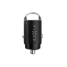 FIXED töltő USB-C és USB-A kimenettel, miniatűr kivitelben, PD támogatással, 30W, fekete színben