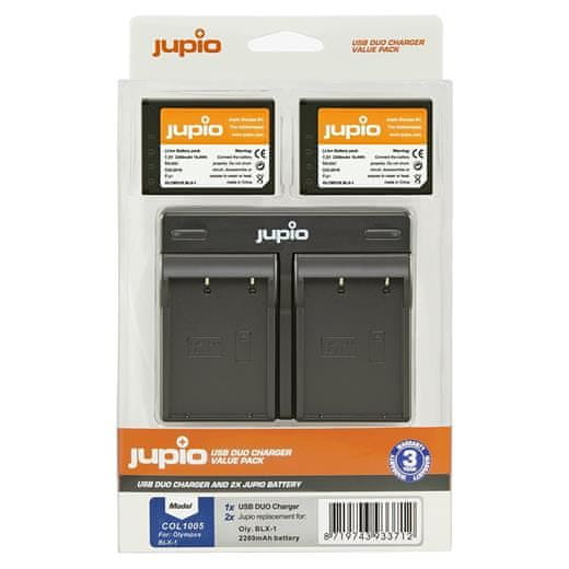 Jupio 2x Akkumulátor BLX-1 2280mAh + USB kettős töltő OM rendszerhez