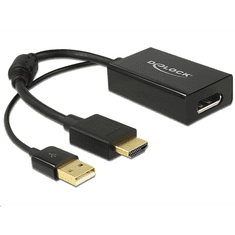 DELOCK 62667 HDMI-A - Displayport 1.2 adapter, audió funkcióval, fekete (62667)