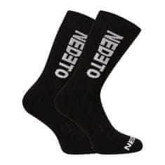 Nedeto 10PACK fekete hosszú zokni (10NDTP001-brand) - méret M