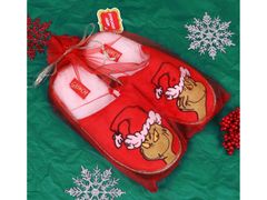 sarcia.eu Grincs karácsonyi papucs / papucs, női papucs + díszes táska 40-41 EU / 7-8 UK