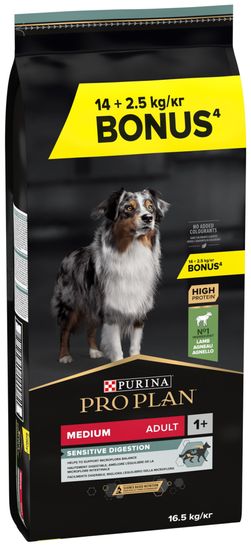 Purina Pro Plan Dog Medium Adult Adult Rich in Lamb 14kg + 2,5kg