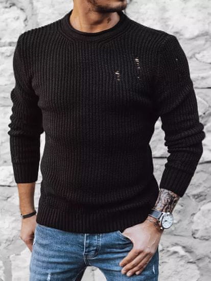Dstreet Férfi klasszikus pulóver Flandin fekete