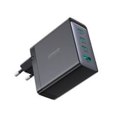Joyroom JR-TCG04EU GaN hálózati töltő adapter USB / 3x USB-C 100W + kábel USB-C, fekete