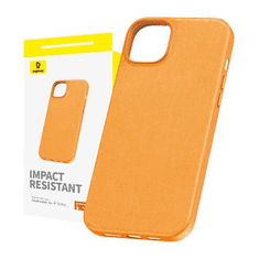 BASEUS iPhone 15 Pro tok Fauxther széria narancssárga (P60157304713-01) (P60157304713-01)