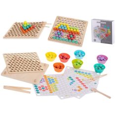 MG Montessori oktatási gyöngygolyó mozaik puzzle 77db