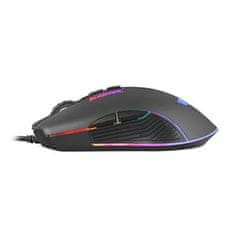 Fury Gaming Mouse Scrapper, játék, 6400DPI, USB, optikai, vezetékes, RGB, 7 gomb, kábel hossza 1,6m, fekete