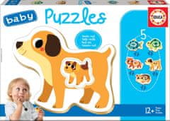 EDUCA Baby puzzle Háziállatok kiskutyákkal 5in1 (2-4 darab)