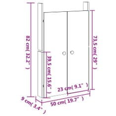 Vidaxl fehér tömör fenyőfa kültéri konyhaszekrény ajtó 50 x 9 x 82 cm 832359