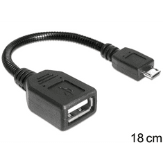 DELOCK 83293 USB micro-B apa > USB 2.0-A anya OTG flexibilis kábel 18 cm (83293)