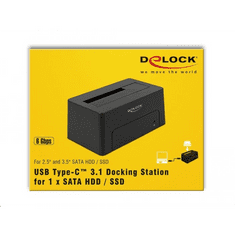 DELOCK 2.5"-3.5" merevlemez dokkoló fekete (63958) (63958)